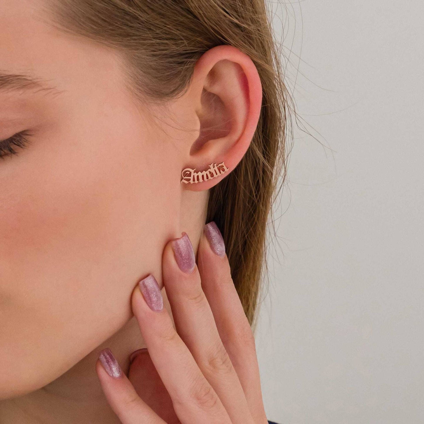 Personalised Women’s Earrings – name earrings-18K Gold, Silver, or Rose Gold – Timeless Elegance with a Personal Touch