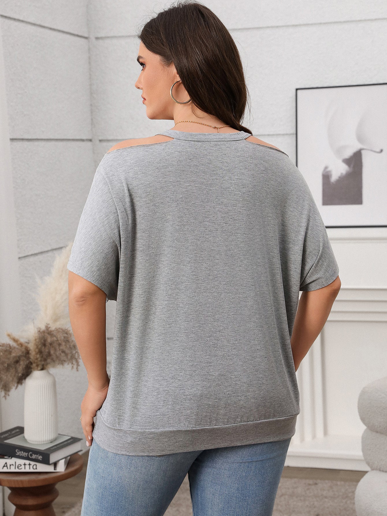 Relaxed Fit Graphic Cold Shoulder Top - "Nope Not Today" - Available in 3 Colors