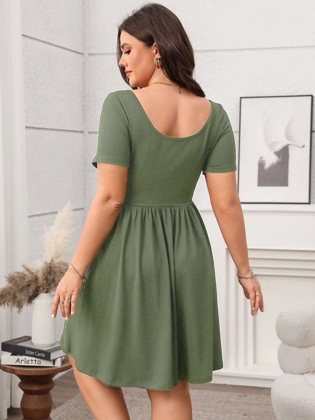 Chic Square Neck Mini Dress - Versatile Everyday Style