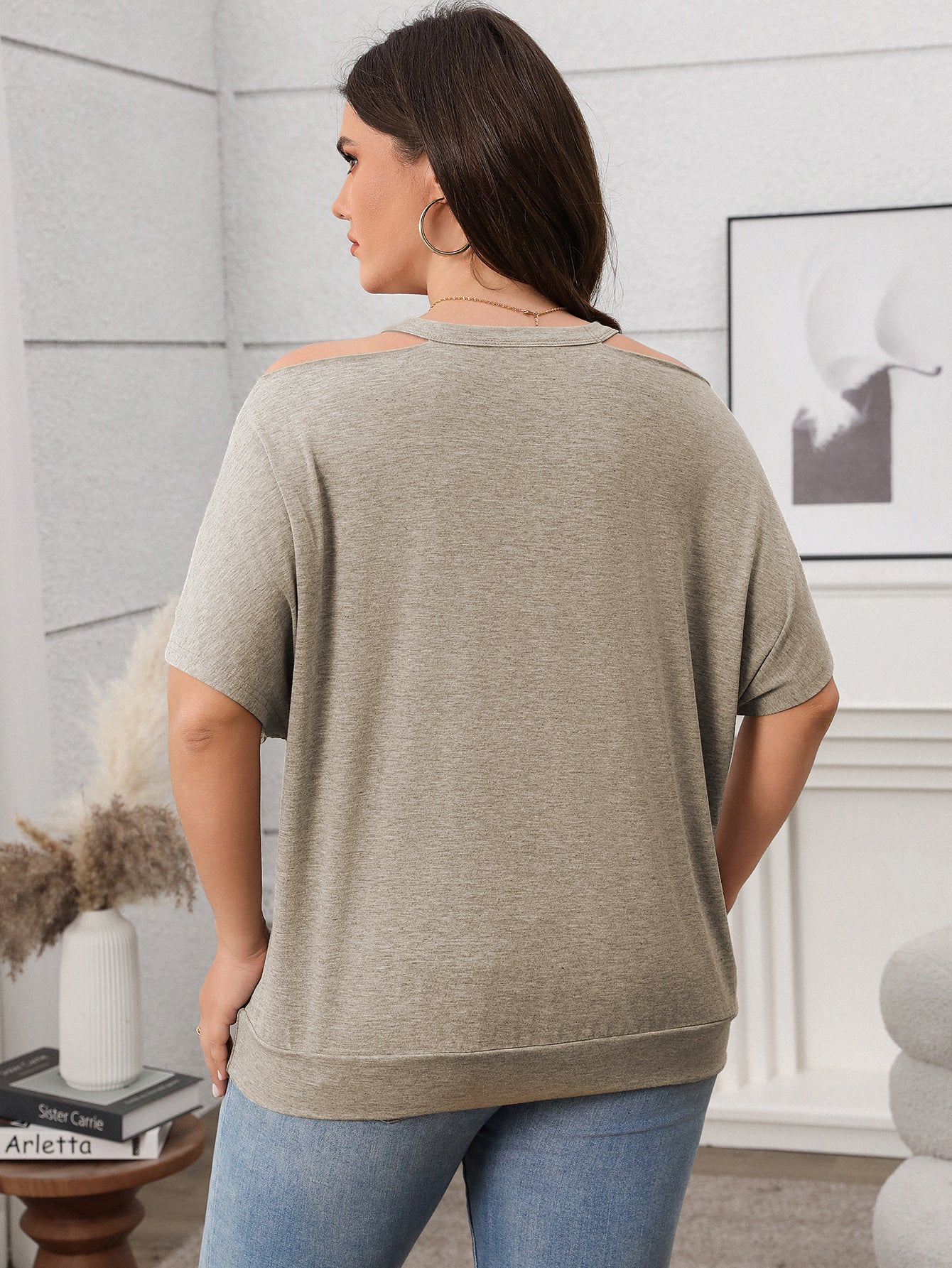 Relaxed Fit Graphic Cold Shoulder Top - "Nope Not Today" - Available in 3 Colors