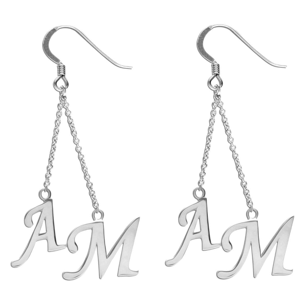 Initial Women’s Earrings – 18K Gold, Silver, or Rose Gold – Elegant, Personalised Style