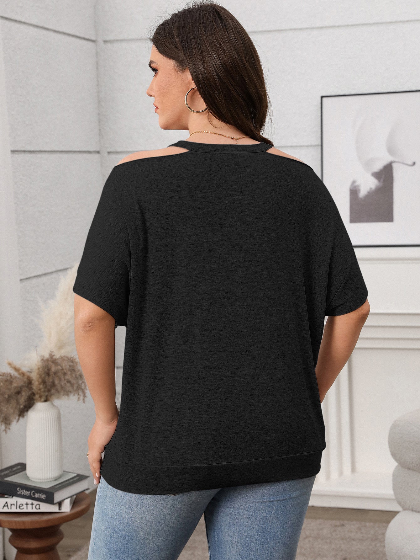 Relaxed Fit Graphic Cold Shoulder Top - "Nope Not Today" - Available in 3 Colors