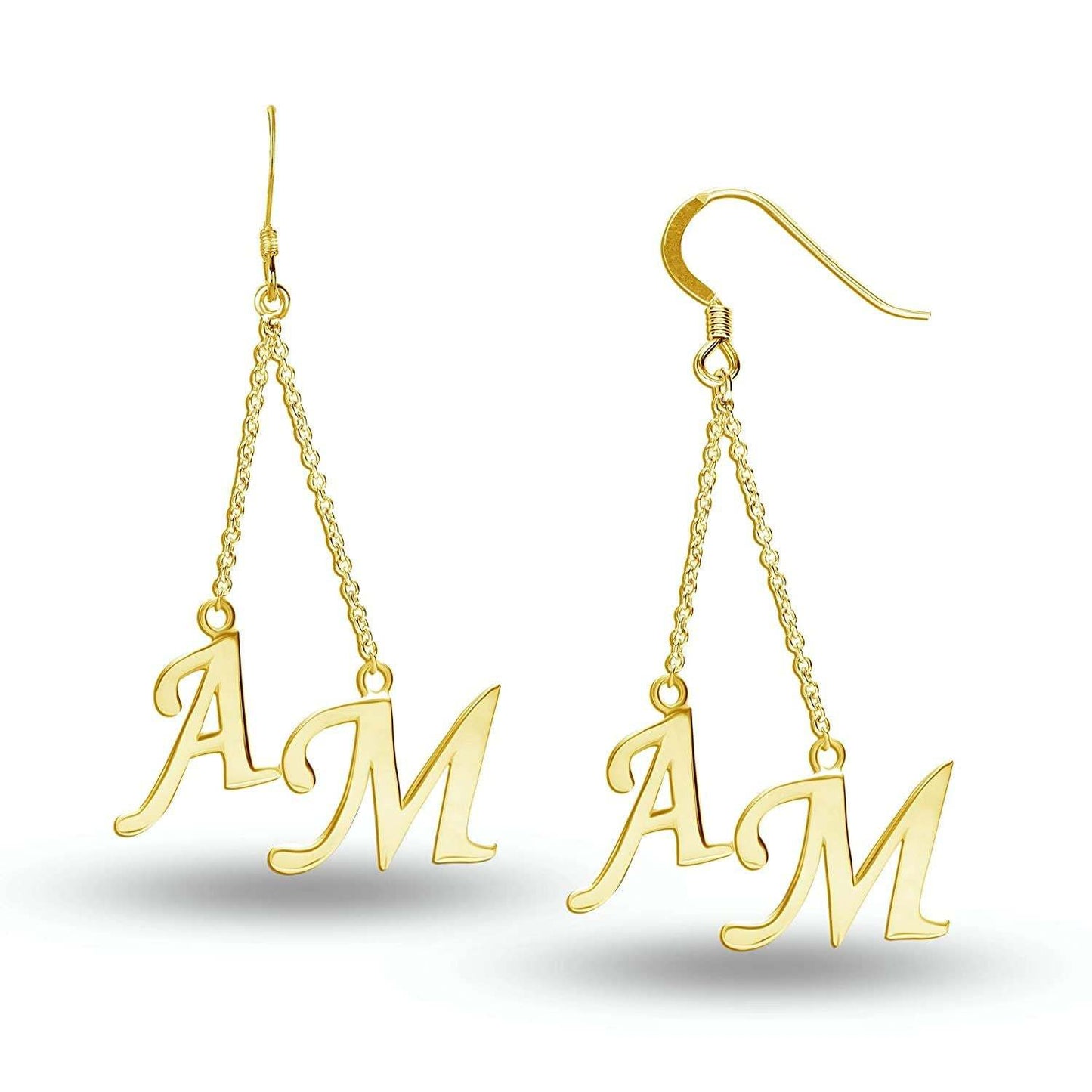 Initial Women’s Earrings – 18K Gold, Silver, or Rose Gold – Elegant, Personalised Style
