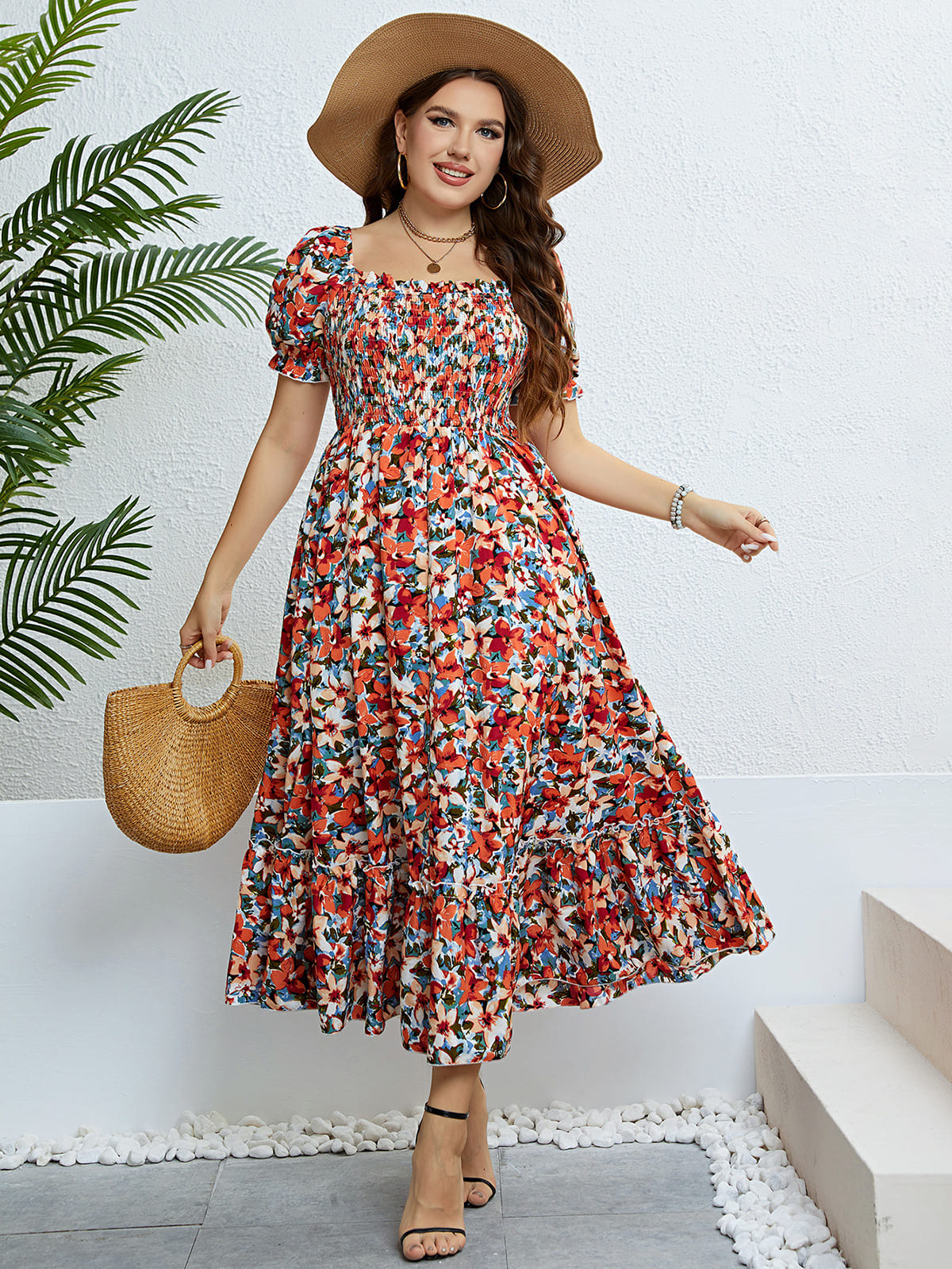 Casual Plus Size midi Dress – Lightweight, Breathable, Easy Fit