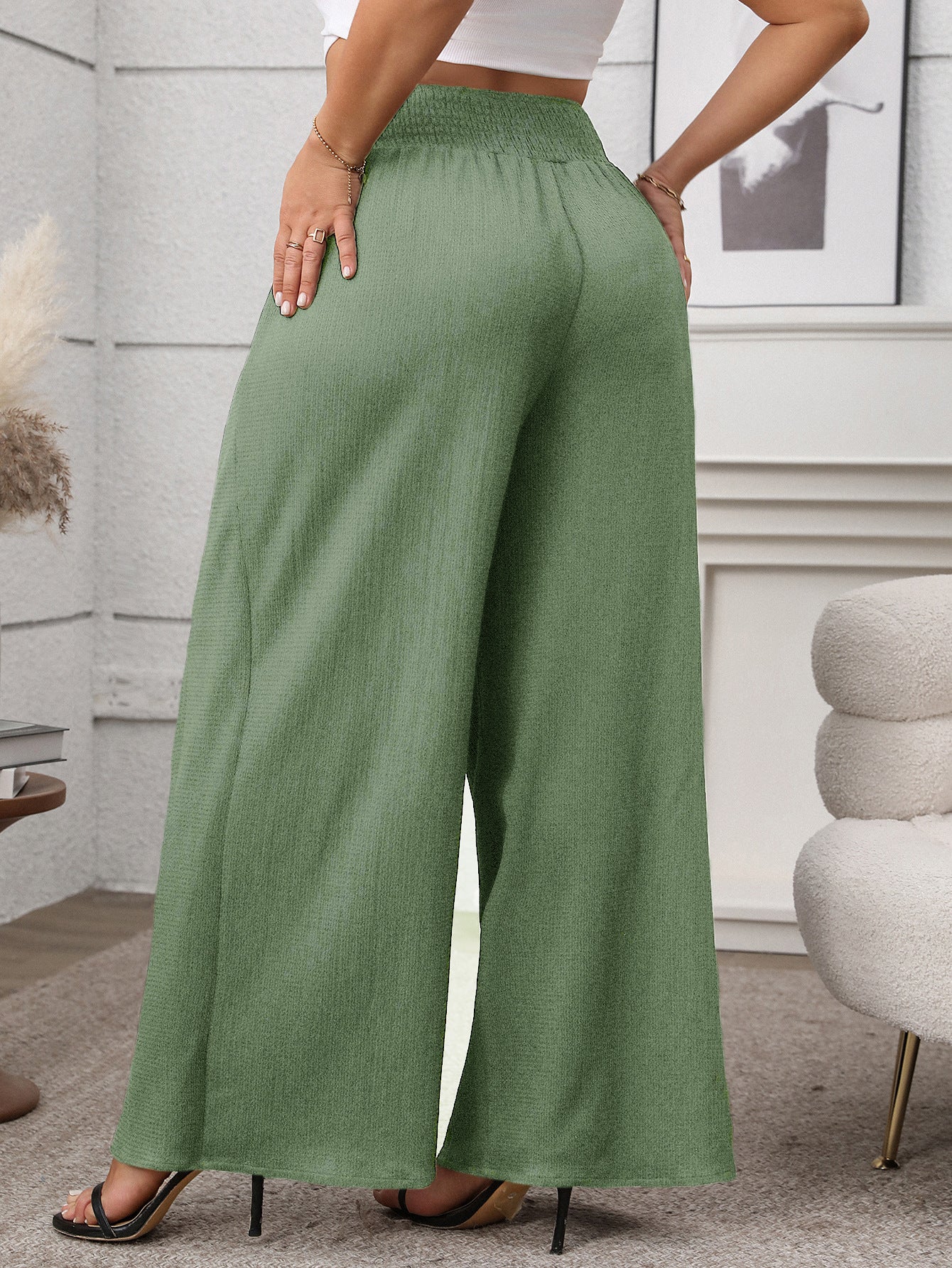 Soft & Comfortable Wide-Leg Pants with Stylish Overlay - Available in 2 Colors