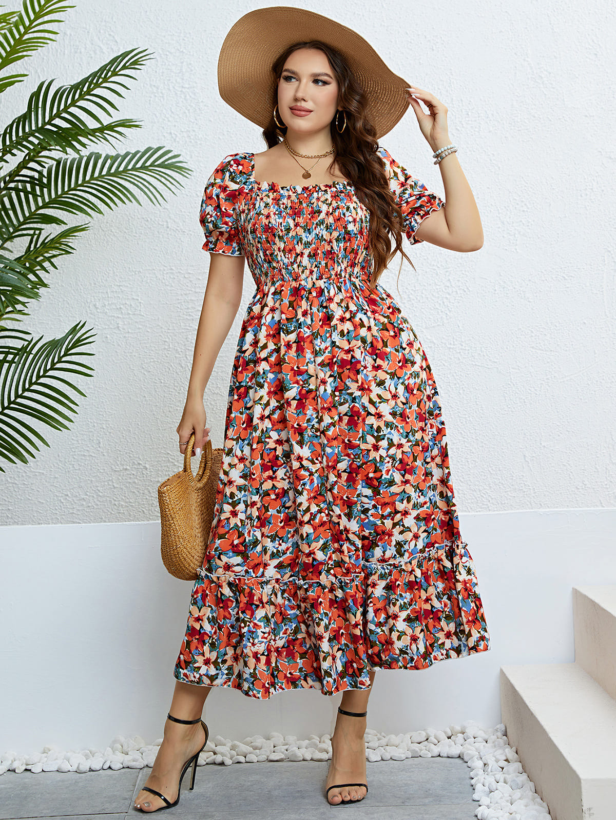 Casual Plus Size midi Dress – Lightweight, Breathable, Easy Fit