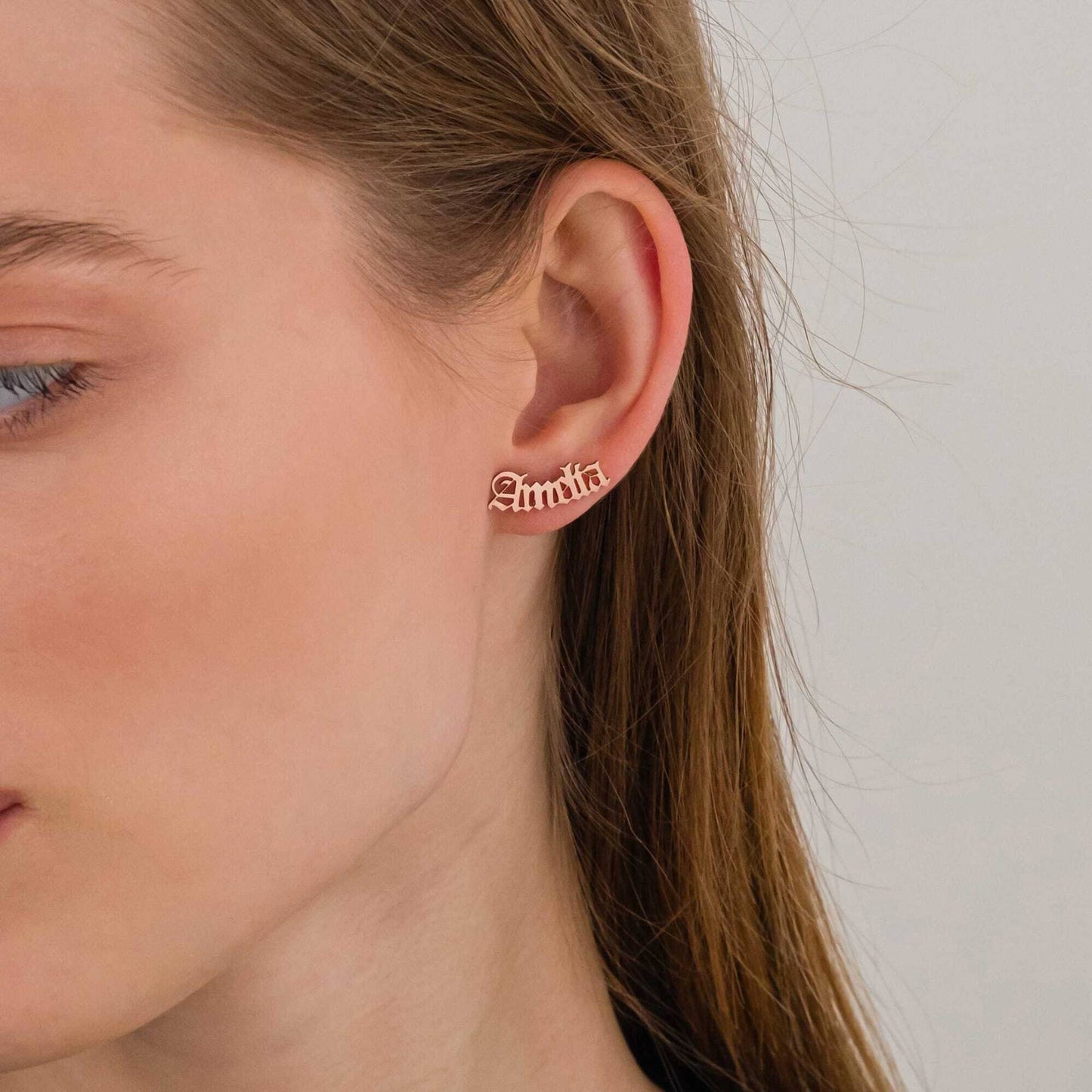 Personalised Women’s Earrings – name earrings-18K Gold, Silver, or Rose Gold – Timeless Elegance with a Personal Touch