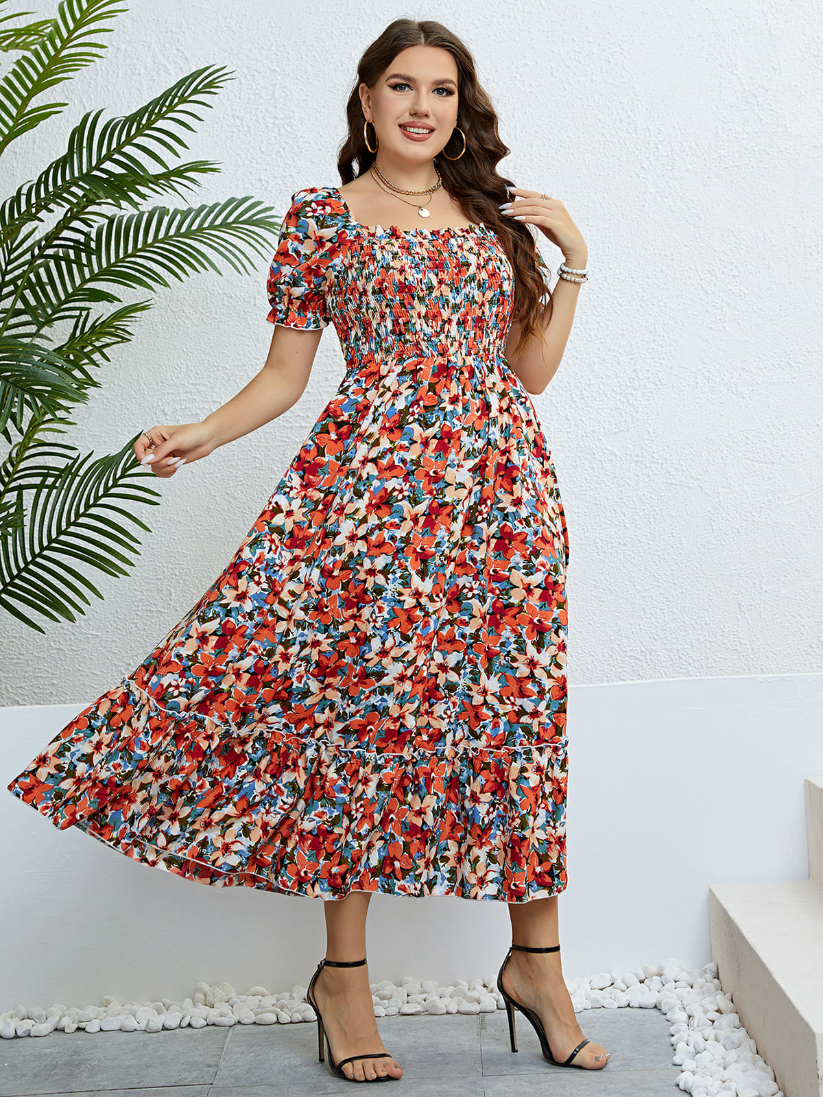 Casual Plus Size midi Dress – Lightweight, Breathable, Easy Fit
