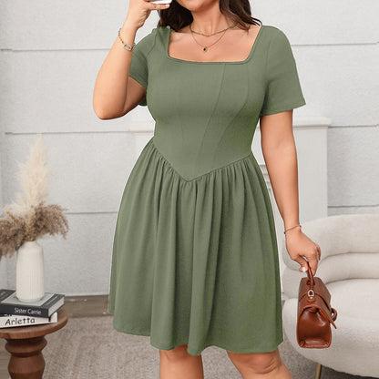 Chic Square Neck Mini Dress - Versatile Everyday Style