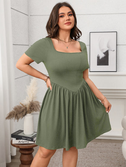 Chic Square Neck Mini Dress - Versatile Everyday Style